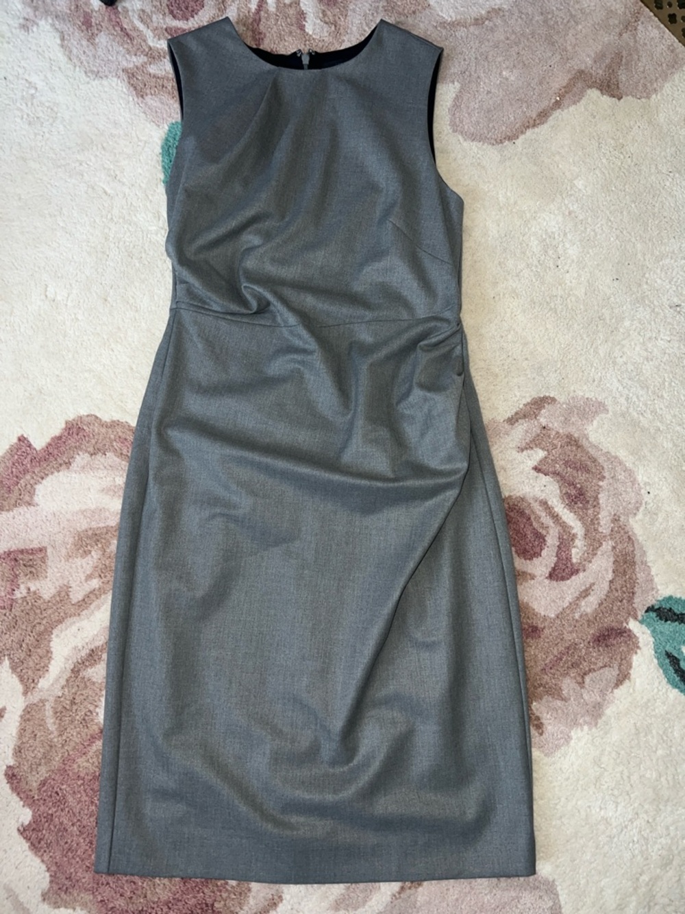 J. Crew Sleeveless Gray Sheath Midi Dress